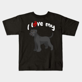 I Love My Giant Schnauzer Dog Kids T-Shirt